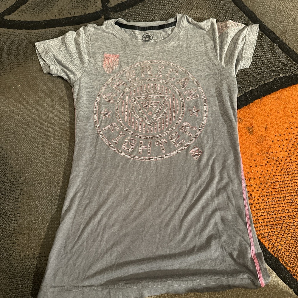 American Fighter Gray and Pink Kids T-Shirt